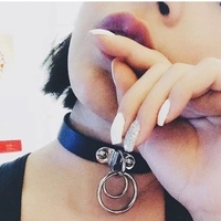 Double ring black choker - Thumbnail 1