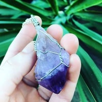 Large-Amethyst-Stone Necklace - Thumbnail 4