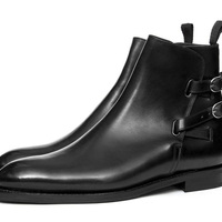 HANDMADE BLACK BROWN JODHPURS ANKLE HIGH BOOTS 2017 - Thumbnail 1