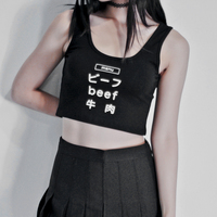 BEEF CROP TANK BLACK - Thumbnail 1