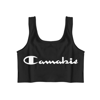 CANNABIS CROP TANK BLACK