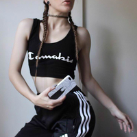 CANNABIS CROP TANK BLACK - Thumbnail 2