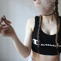 CANNABIS CROP TANK BLACK - Thumbnail 1