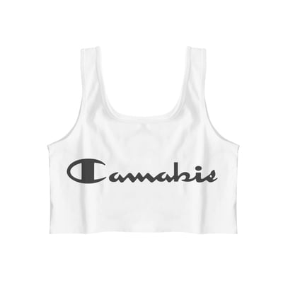 Cannabis crop tank white