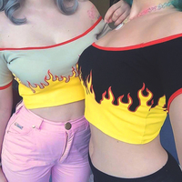 FLAME CROP TOP BEIGE - Thumbnail 1