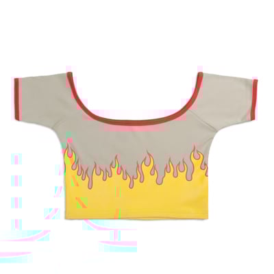 Flame crop top beige - Thumbnail 4