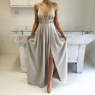  simple a-line long prom dress, formal dresses