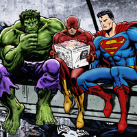 Marvel & DC Superheroes Lunch Atop A Skyscraper - Art Print - Thumbnail 4