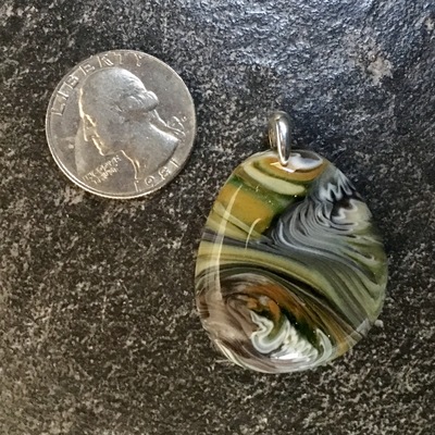 Earthtone glass pendant medium