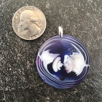 Lunar Purple Glass Pendant Satin Finish Large - Thumbnail 1