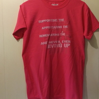 Never give up cancer awareness pink t-shirt custom made tee - Thumbnail 1