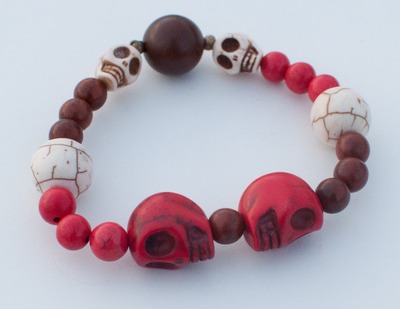 Crania - Red and Ivory Skulls Bracelet