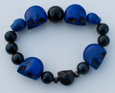 Crania - Black & Blue Skull Bracelet