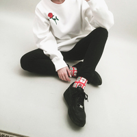 EMBROIDERED ROSE SWEATSHIRT WHITE - Thumbnail 1