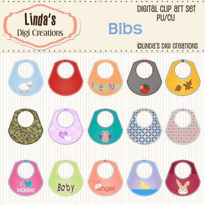 Bibs (clipart set) - Thumbnail 3