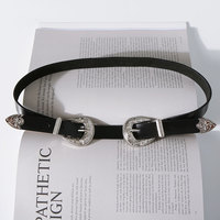 Designer Belt Double Metal Buckles - Thumbnail 1