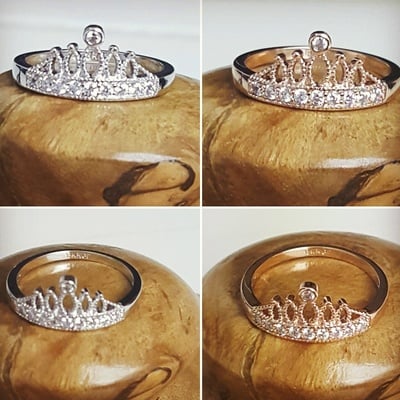 Tiara Ring - Rosegold Tiara Crown Ring - Silver Tiara Crown Ring - Quinceañera Ring - Sweet 16 Ring - Gift for her- Promise Anniversary Ring