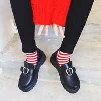 HARAJUKU HEART BUCKLE SHOES - Thumbnail 1