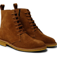 HANDMADE BROWN ANKLE HIGH CHUKKA LACE UP BOOTS MEN  - Thumbnail 3