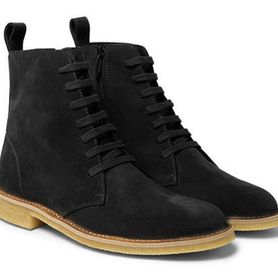 Handmade brown ankle high chukka lace up boots men 