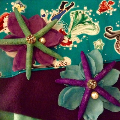 Little mermaid ariel inspired hair flower clip -fascinator-cosplay-disneybound