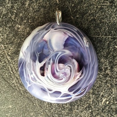Lunar purple glass pendant large - Thumbnail 5