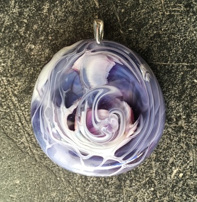 Lunar Purple Glass Pendant Large