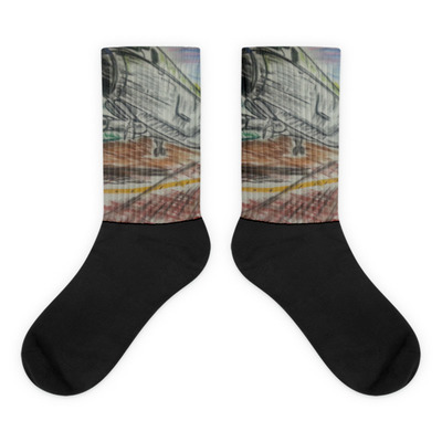 Aviator black foot socks by michael david