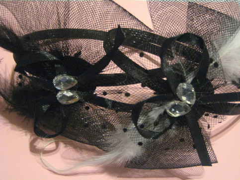 Embellished Feather & Bow Headband