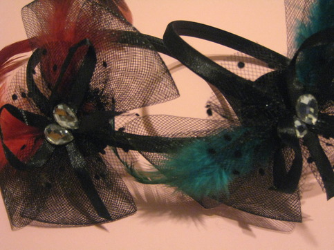 Embellished Feather & Bow Headband