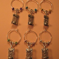 Corkscrew Wine Glass Charm Set