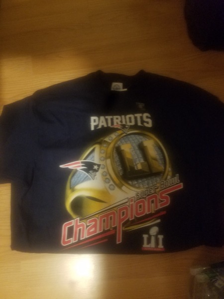 NE PATS CHAMPIONSHIP RING TEE S-XL NAVY  