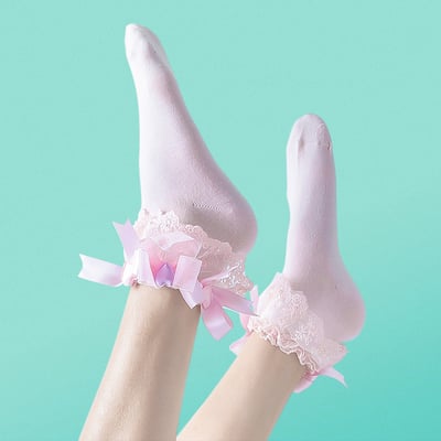 LOLITA LACE BOWKNOT SOCKS PINK