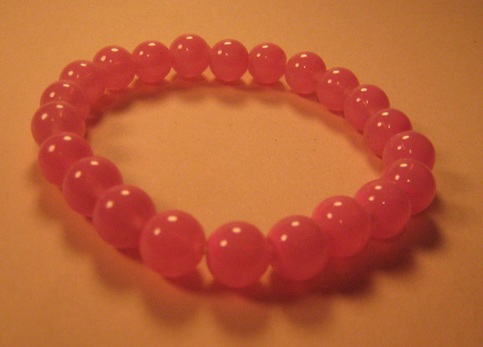 Bubblegum Pink Glass Stretch Bracelet