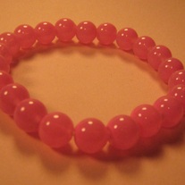Bubblegum Pink Glass Stretch Bracelet