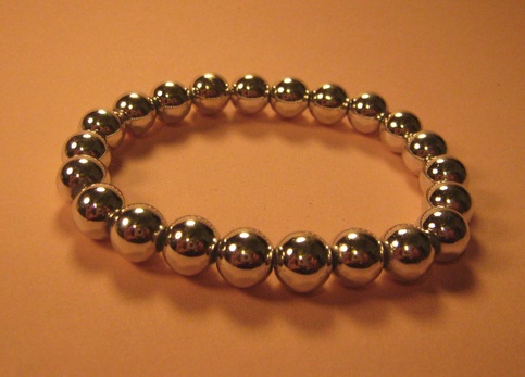 Silver Glass Stretch Bracelet