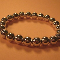 Silver Glass Stretch Bracelet