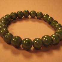 Moss Green Glass Stretch Bracelet