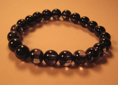 Black & Clear Glass Stretch Bracelet
