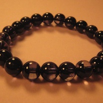 Black & Clear Glass Stretch Bracelet