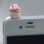 Kawaii Mini PINK CUPCAKE with SPRINKLES Iphone Earphone Plug/Dust Plug - Cellphone Headphone Handmade Decorations-1