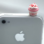 Kawaii Mini PINK CUPCAKE with SPRINKLES Iphone Earphone Plug/Dust Plug - Cellphone Headphone Handmade Decorations-3