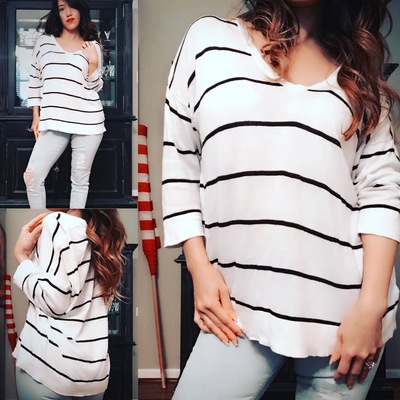 Cropped boyfriend sweater