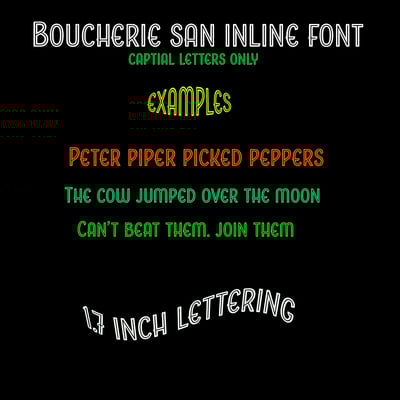 Outdoor vinyl lettering boucherie inline font name decal number decal 