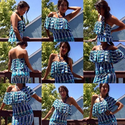 Cascade-Shoulder Maxi Dress