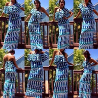 Cascade-Shoulder Maxi Dress - Thumbnail 1