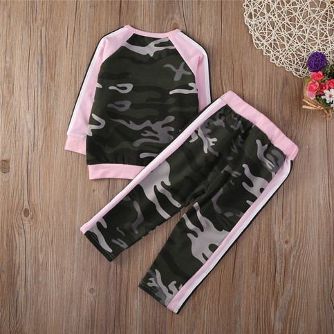 Pink Camo Top and Pants Set