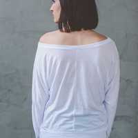 White Long Sleeved Dolman - Thumbnail 1