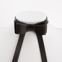 LEATHER BOW CHOKER 2COLORS - Thumbnail 1