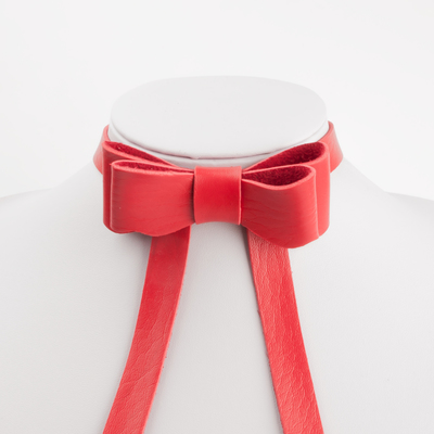 Leather bow choker 2colors